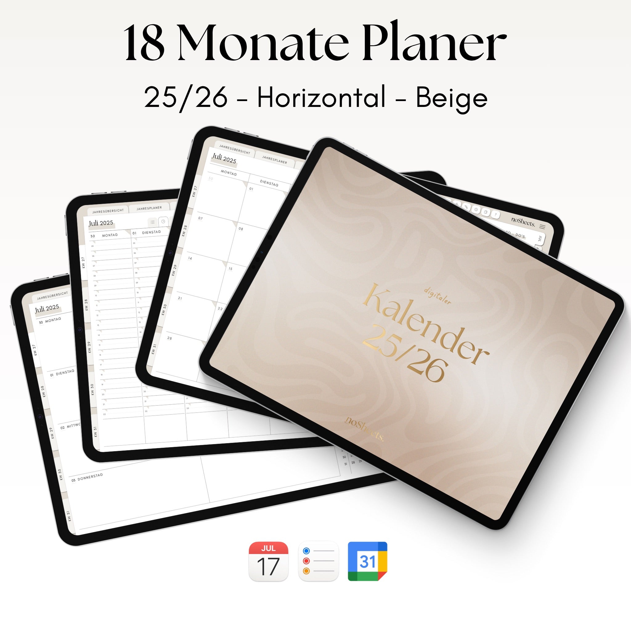 18 Monate Planer 25/26 | Horizontal