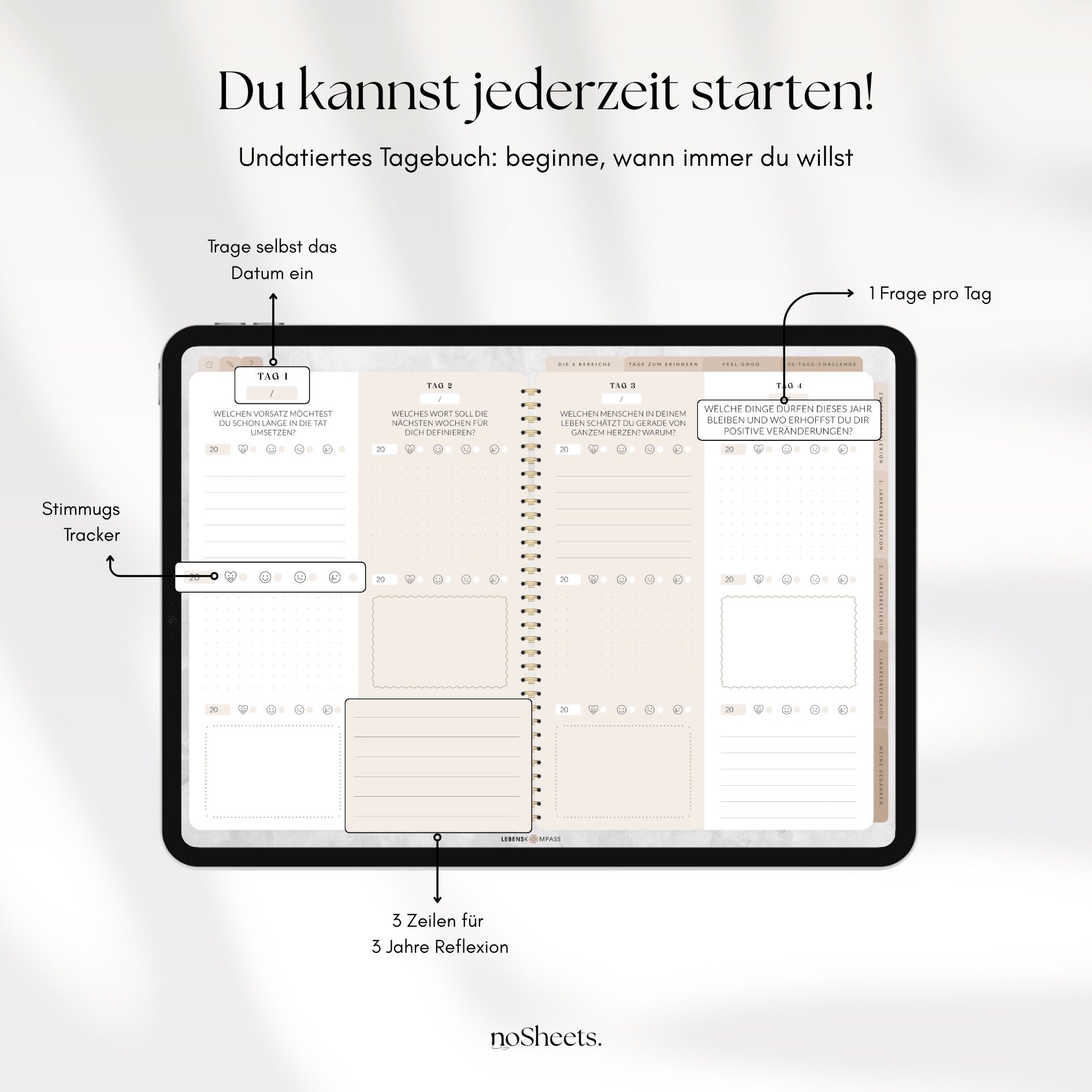 3 Jahres Tagebuch "Deeptalk"