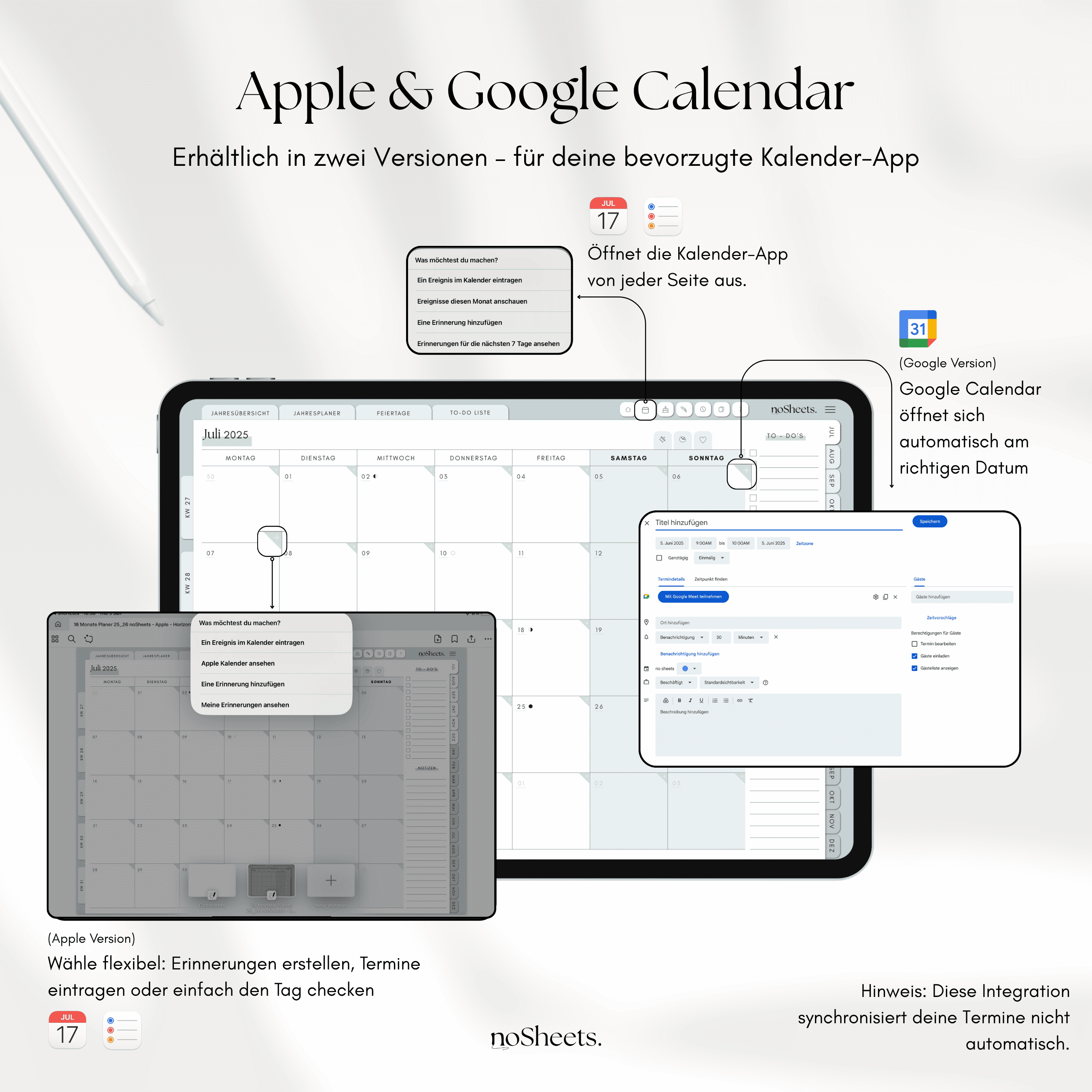 18 Monate Planer 25/26 | Horizontal
